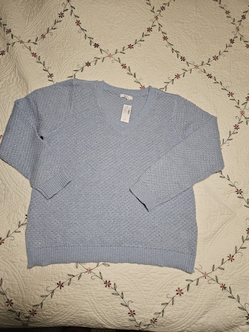 Light Blue V-Neck Women’s Sweater - Unbranded